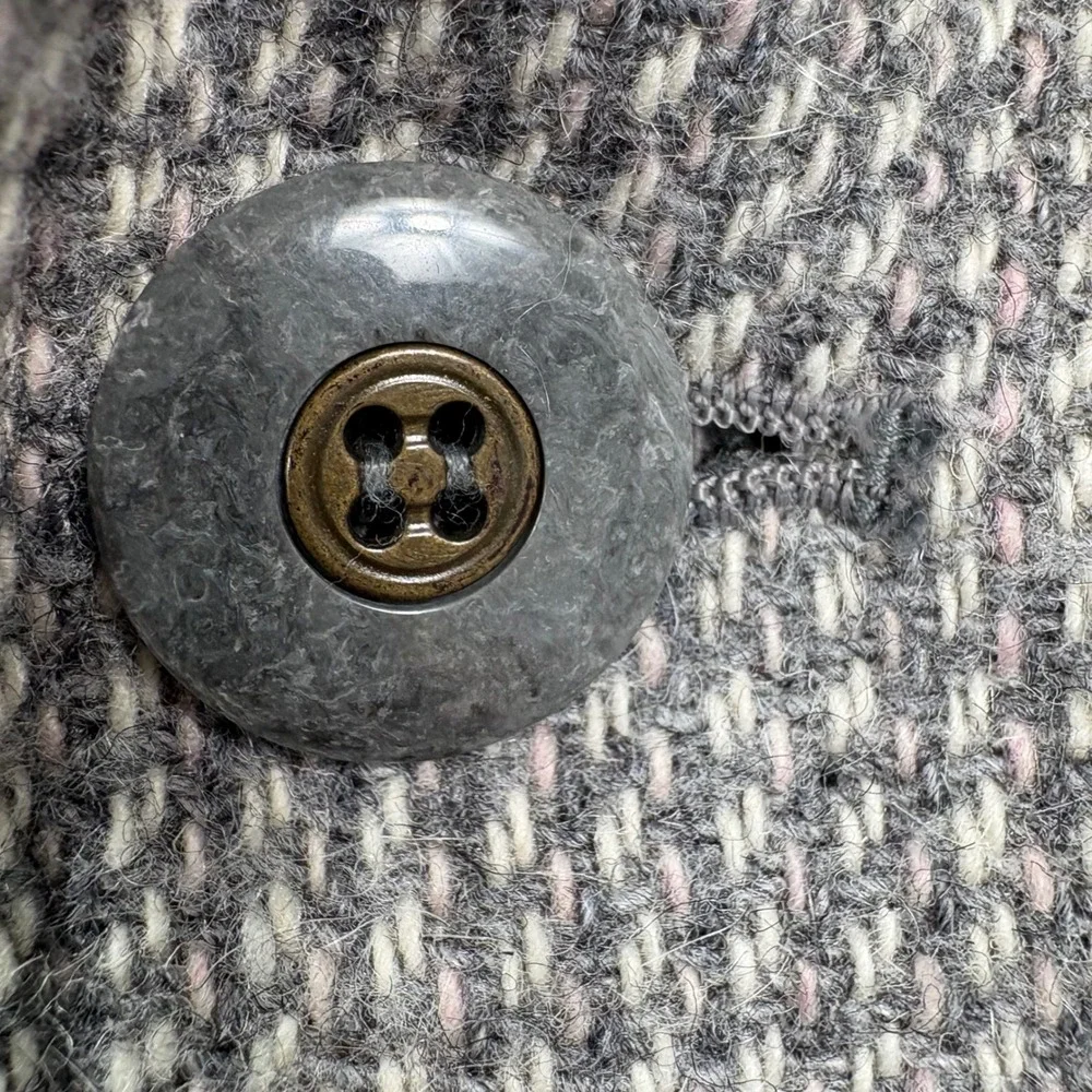 Lizwear Womens Soft Tweed Blazer Jacket‎ Gray Wool Mohair Blend Textured Size 12